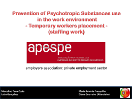 Prevention of Psychotropic Substance use inthe work environment