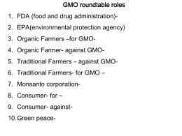 Prepare for Roundtable GMO rountable