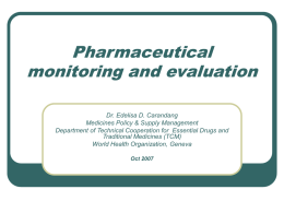 Using indicators to measure country pharmaceutical situations