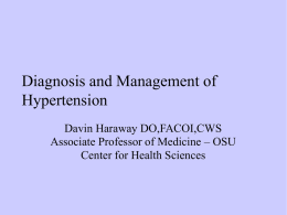 Diagnosis and Management of Hypertension - Copyright OSU-CHS