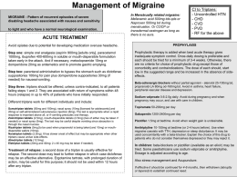 Management of Migraine