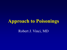 Approach to Poisonings