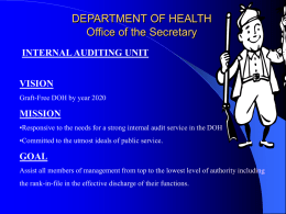 DEPARTMENT OF HEALTH Office of the Secretary