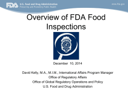 Overview of FDA Food Inspections