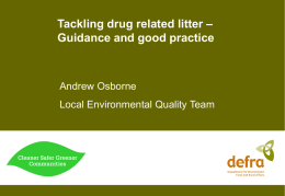 Tackling drug related litter – the Guidance