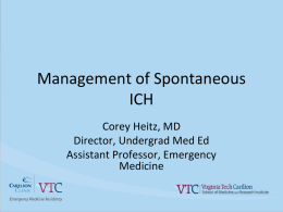 Management of Spontaneous ICH
