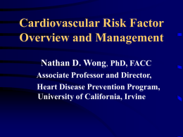 Cardiovascular Risk Factor Overview and Management