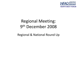 Regional Meeting: 9th December 2008