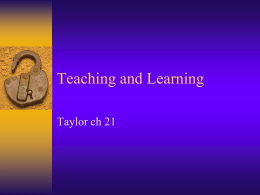 Teaching and Learning - Tri