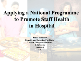 Applying a National Programme to Promote Staff Health in Hospital