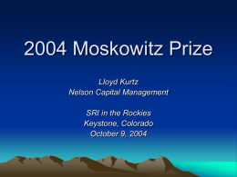 Moskowitz Prize Winning Study Orlitzky, Marc, Frank