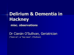 Delirium - City and Hackney CCG