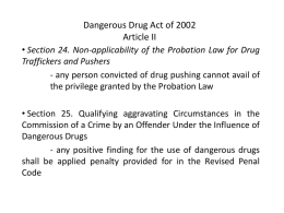 Dangerous Drug Act of 2002 Article II