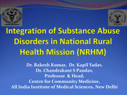 Integration of Substance Abuse Disorders in National Rural Health