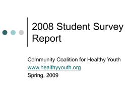 Student Survey - Community Coalition for Healthy Youth