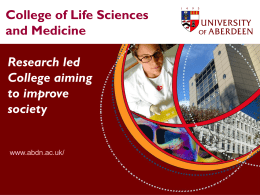 Appendix 2: Annual Report from the College of Life Sciences and