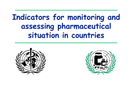 Indicators for monitoring and assessing pharmaceutical situation in
