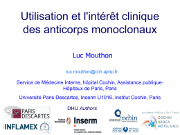 Utilisation et l`intérêt clinique des anticorps monoclonaux