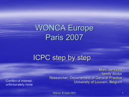 WONCA Europe Paris 2007