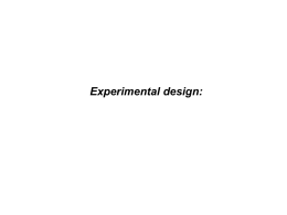 Experimental design: