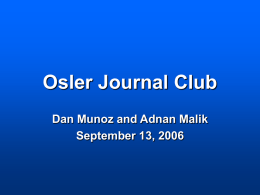 Osler Journal Club - Johns Hopkins Medicine