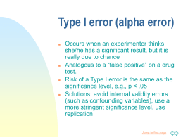 Type I and Type II errors PPT