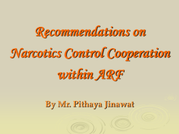 Recommendations on Narcotics Control Cooperation within ARF