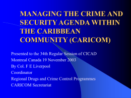 Managing the Crime and Security Agenda Within the