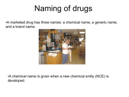 Naming of drugs