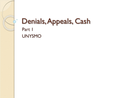 Denials, Appeals, Cash - COA Administrators Network