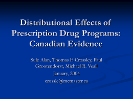 Distributional Effects of Prescription Drug Programs in Canada