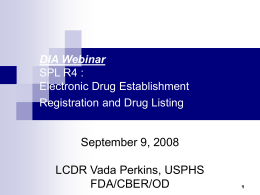 SPL (Electronic Reg and Drug List) - SPL-work-group
