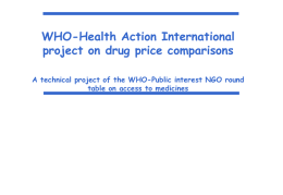 WHO-Health Action International project on drug price comparisons