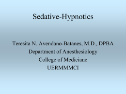 Sedative - Hypnotics