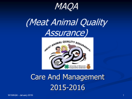 Meat Animal Quality Assurance - PHS