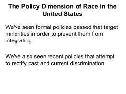 The Policy Dimension of Race in the United States