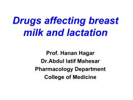 drugs affecting breast milk and lactation