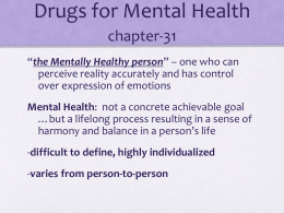 Drugs for Mental Health chapter-31
