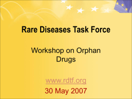 Workshop on Orphan Drugs