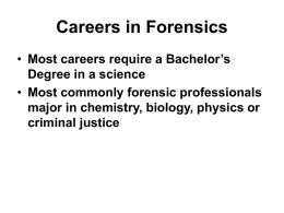 Careers in Forensics - Calhoun County Schools