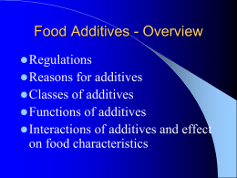 Food Additives - Overview - Home