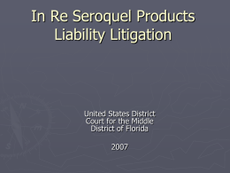 In Re Seroquel Products Liability Litigation