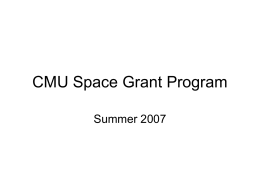 CMU Space Grant Program2