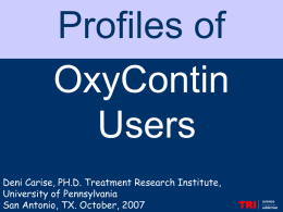 Profiles of OxyContin Users