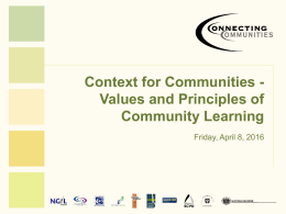 Values and principles of community learning