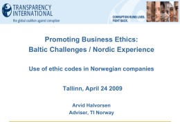 Use of code of ethics in Norway