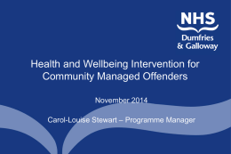 Improving Health Behaviours in Community Managed Offenders