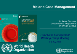 Guidelines for the treatment of malaria
