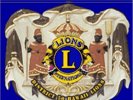 for Presentation - Hawaii Lions District 50