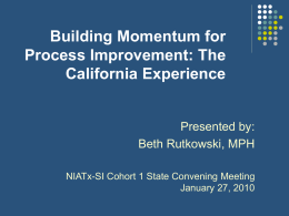 Building Momentum for Process Improvement